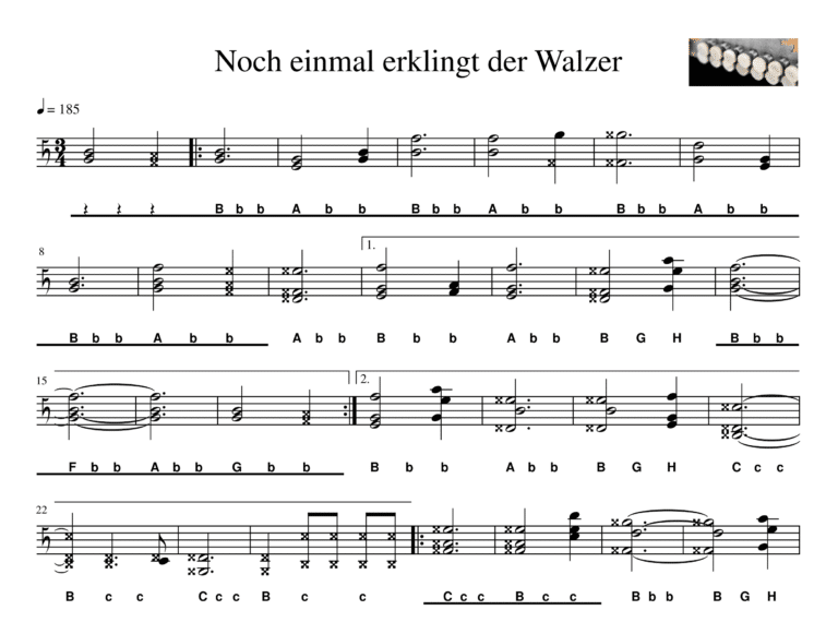 Noch Einmal Erklingt Der Walzer | Griffschrift Noten Online Shop